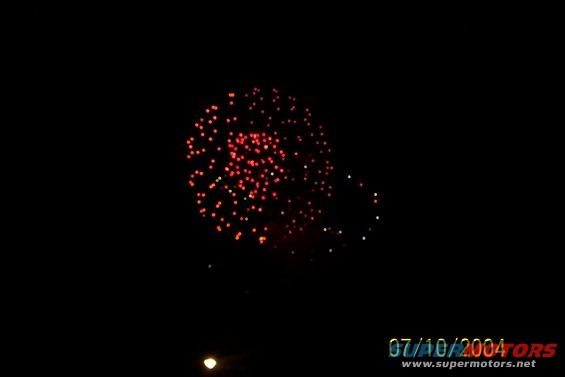 Fireworks display at night with date overlay 07/10/2004
