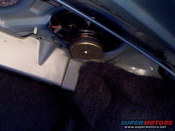 Car speaker mounted in the trunk of a vehicle