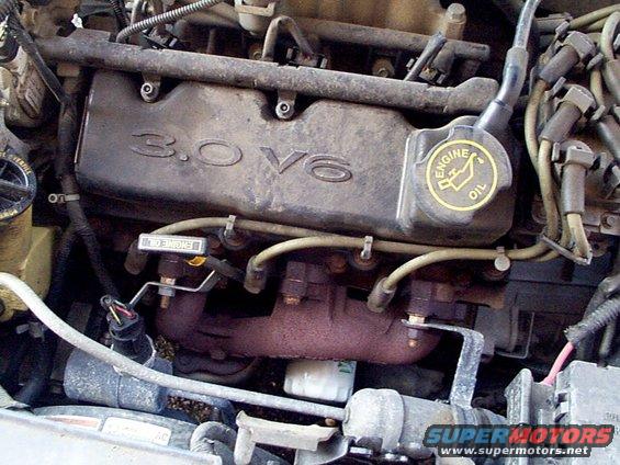 Ford 3.0L V6 engine with "ENGINE OIL" cap visible