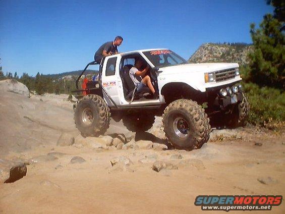 Rob's rig was originally a 1973 Chevy 3/4 ton, then converted to a Blazer, and now has an S10 body on 42" tires.
