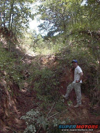 murray--aug-04-003.jpg This is the 4 ft wall right on the other side of the creek.  3 ft in back. 4 ft in front, no where to move.