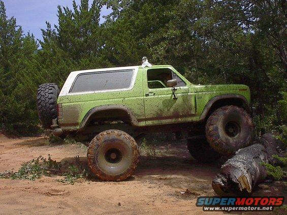 Found a little log to drive on.