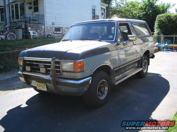 Ford Bronco parked in driveway, front end visible
