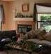 1979 Ford Bronco II - Interior of a living room with a view of two dogs playing in the backyard.