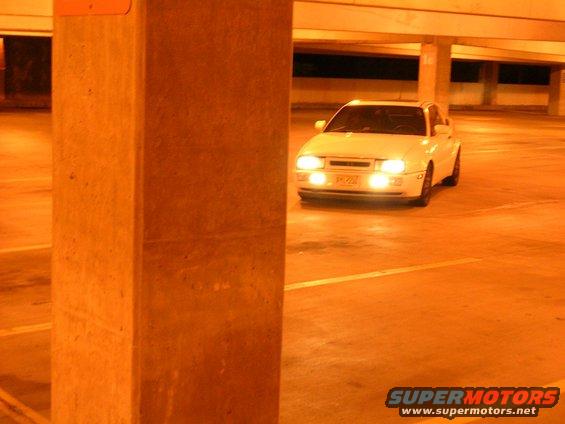 White 1990 Volkswagen Corrado front view in parking garage