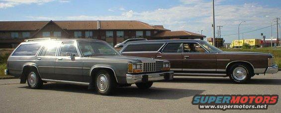 Shaggin with her big bro .. a 78 Colony Park with a 460.  (The Merc is my brother's.)