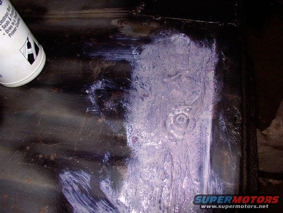 img_0165.jpg Eventually the stuff goes completely purple and then finally black and acts like a primer so you can go straight to paint after this.  Re-coat after 20minutes and then paint the next day.  It's for metal that won't grind clean (rusty).