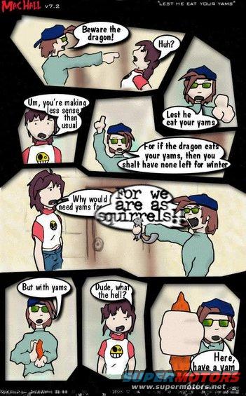 Comic strip about yams and dragons