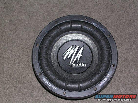 MA Audio subwoofer with "MA audio" logo