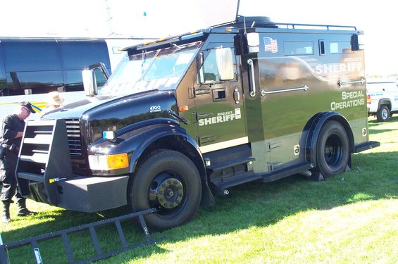 Middlesex Sheriff Special Operations truck with a person in uniform nearby