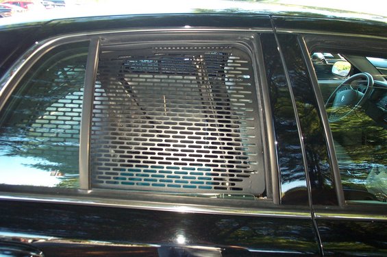 1991 Ford Crown Victoria LTD rear passenger door with security window guard installed