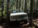 1993 Ford Bronco - A white 1973 Chevrolet K5 Blazer navigates a wooded trail with two people observing.