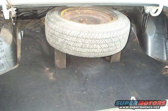 Spare tire in trunk of a car