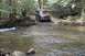 1994 Ford Bronco - Ford Bronco navigating a stream in a forest setting.