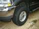 1995 Ford Bronco - This close-up shows the front wheel and fender of a Ford F-250 Super Duty, not a 1995 Bronco.