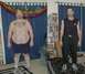 1993 Ford Bronco - A man displays his transformation, showing his physique before and after significant weight loss.