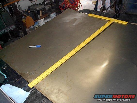 You don't need much sheet metal for this project. The outside measurements needed are about 37" X 26". I used my 2'X4' metal brake and rubber mallet again.