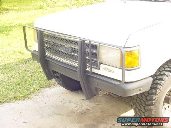 1989 Ford Bronco front end with brush guard and 4x4 badge