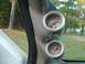 2000 Ford F-250 - Close-up of two Auto Meter gauges, a boost gauge and a pyrometer, installed in a vehicle's interior.