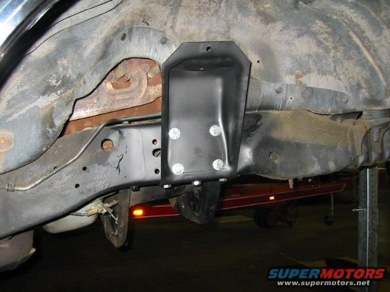 1992 Ford Bronco side view of frame with new suspension bracket bolted on