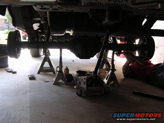 Beginning of the lift for the rear