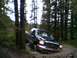 1999 Ford F-250 - A dark blue Ford F-250 navigates a muddy trail through a forest.