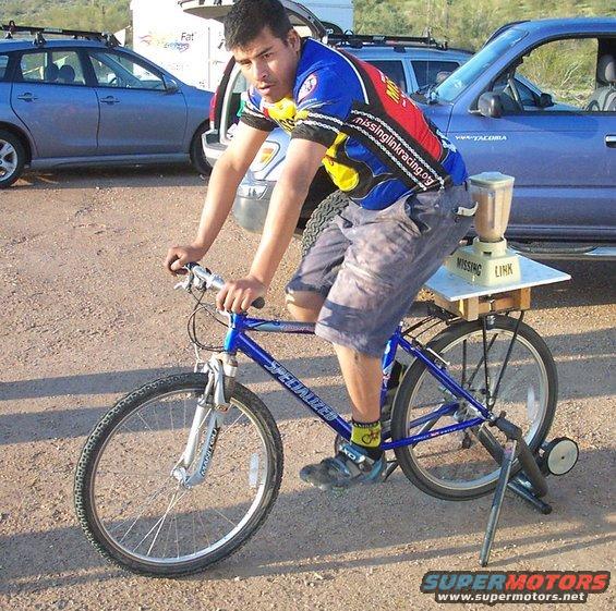 Caveman on Blender Bike, Missing Link Racing