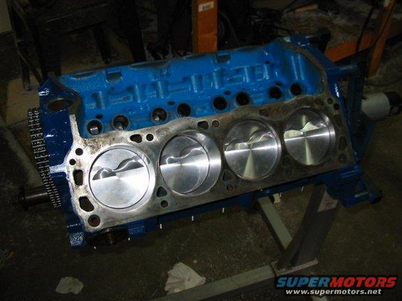 105_0553.jpg assembled short-block 306CID Keith black Pistons  ford forged 4340 connecting rods