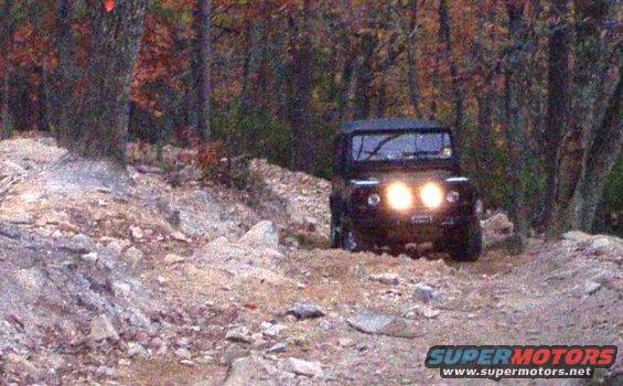 Defender 90 stuck

This is looking DOWN rocky mountain hill climb...about 45 degree hill, LOTS of loose stuff