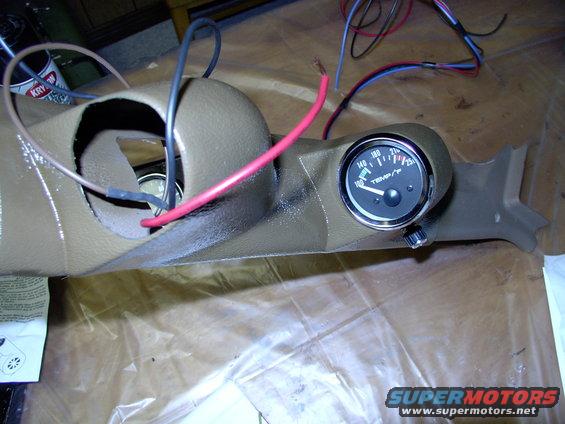 img_0115.jpg There's the trans temp gauge in. To save time I've already pre-wired the needed wires for the voltmeter, which is still in the Bronco at the paint shop.