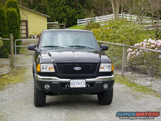 Black 2003 Ford Ranger front view with license plate 8879-FD