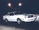 1976 Ford Mustang II - A modified 1975 Ford Mustang II is shown at a drag strip with its front wheels lifted during a race.