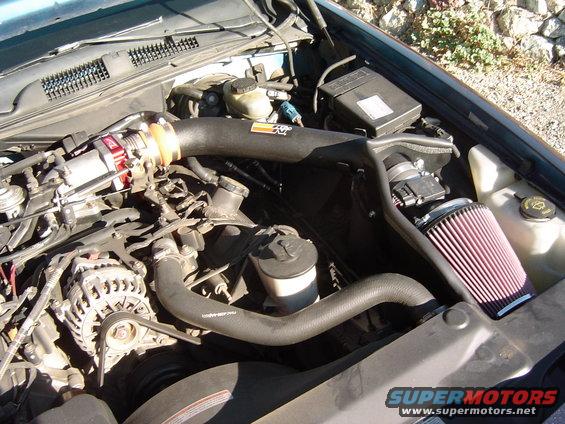 dsc00851.jpg September 26, 2004
Front view of complete K&N Cold Fuel Injection Performance Kit and Poweraid throttle body spacer installed.