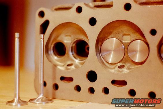 Chevy 350 intakes, 305 exhausts, both stainless... cruisers are notorious for burning valves in the 2F motor...
