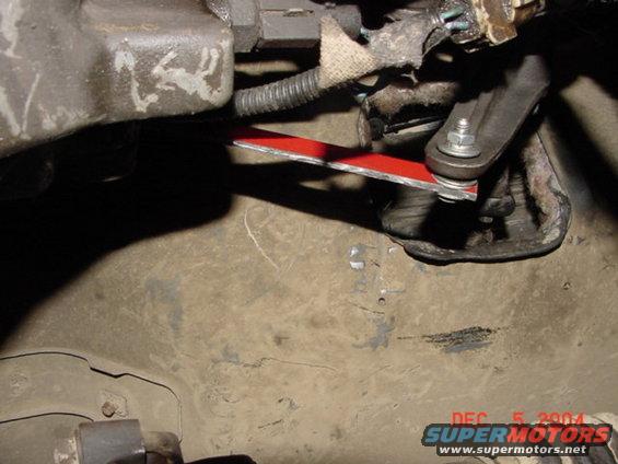heres a pic of the linkage we had to fab, yes its ugly , but with limited access on a eekend we did pretty good .