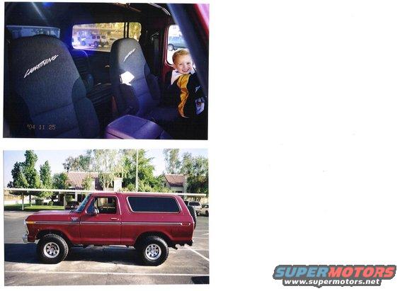 1978 Ford Bronco exterior side view and interior with child