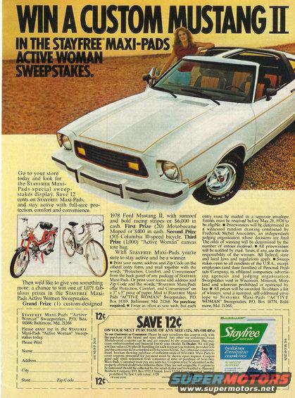 White 1978 Ford Mustang II with a black T-top roof, gold pinstriping, and chrome wheels, seen from a 3/4 front angle