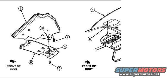 ebohconsolebracket.jpg 045B34 Console Mounting Rear Bracket 
for 1996; overhead console  F4TB-98519A58
