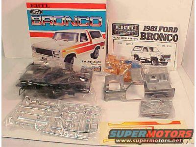 1981 Ford Bronco model kit box with parts and instructions