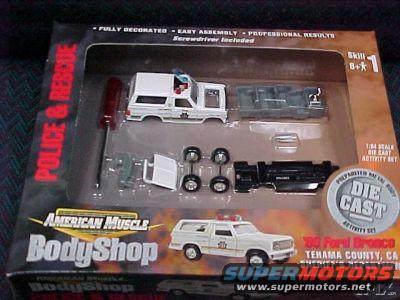 American Muscle BodyShop 1:64 scale die cast activity set for '80 Ford Bronco