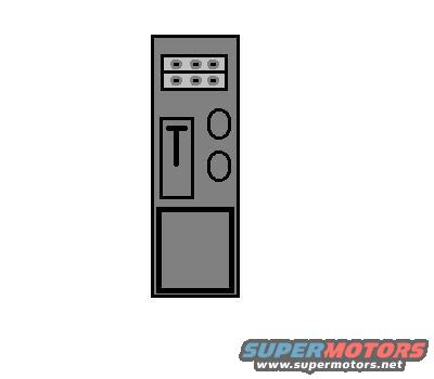 Diagram of a car part with a T symbol and some circles
