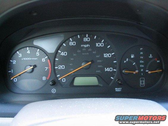 2000 Honda Accord dashboard with speedometer, tachometer, fuel gauge, and temperature gauge
