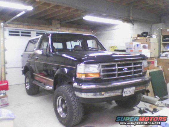 Bronco in the garage.