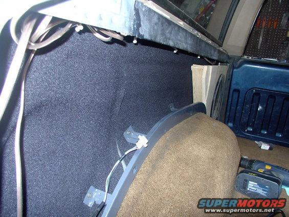 You can see how this is going to be flush with the inner rear quarter vinyl trim walls, in spite of the woofer being over 5" deep.
