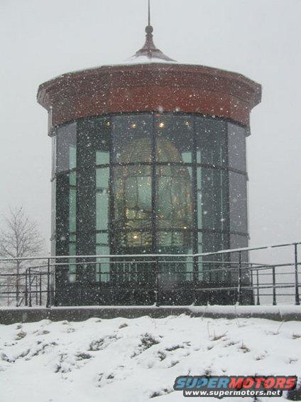 lighthouse in snow