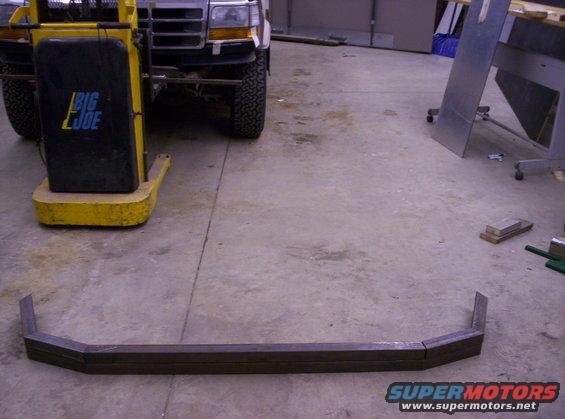 bumperonfloor.jpg Here it is laid out on the ground. It will be 2 sets of the same thing with about 5" imbetween them so my 4"x6" KC liights will fit in and be protected so I dont have to re-align them everytime I go through a snowbank