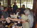 1993 Ford Bronco - A group enjoys a pancake breakfast at a restaurant with large windows.