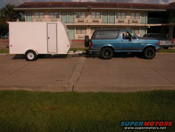 Blue pulling trailer with 6000 pounds of our stuff from cali to FL. in June.  It was very hot in the southwest.