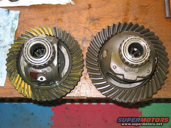 I wish I'd had these facing the same way for the comparison. To help put them in perspective, the carrier bearings are the same size (D70U differential).