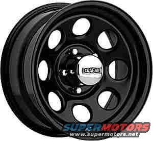 Black steel wheel with Cragar center cap and SuperMotors.net watermark